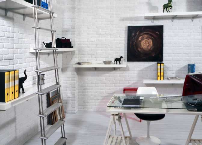 Parete in mattone bianco