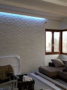 Pareti in mattone, Pareti mattoni a vista, Mattoni a vista, Superfici a mattoncini, Shabby, Industrial, arredamento soggiorno, mattoncini, rivestimenti a mattone, rivestimenti a mattoncino, mattoni antichi, mattoncini antichizzati, listelli, finta pietra, finti mattoni, pannelli mattone, gree, arreda negozi roma, progettazione interni, roma, infernetto, casalpalocco, Barbara Benini, rinnovareconlapietra.com 